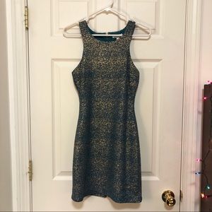 Teal and Gold Bodycon Dress